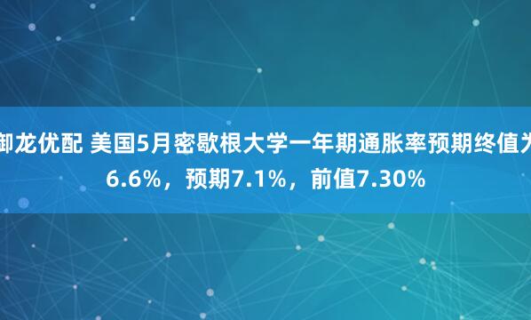 御龙优配 美国5月密歇根大学一年期通胀率预期终值为6.6%，预期7.1%，前值7.30%